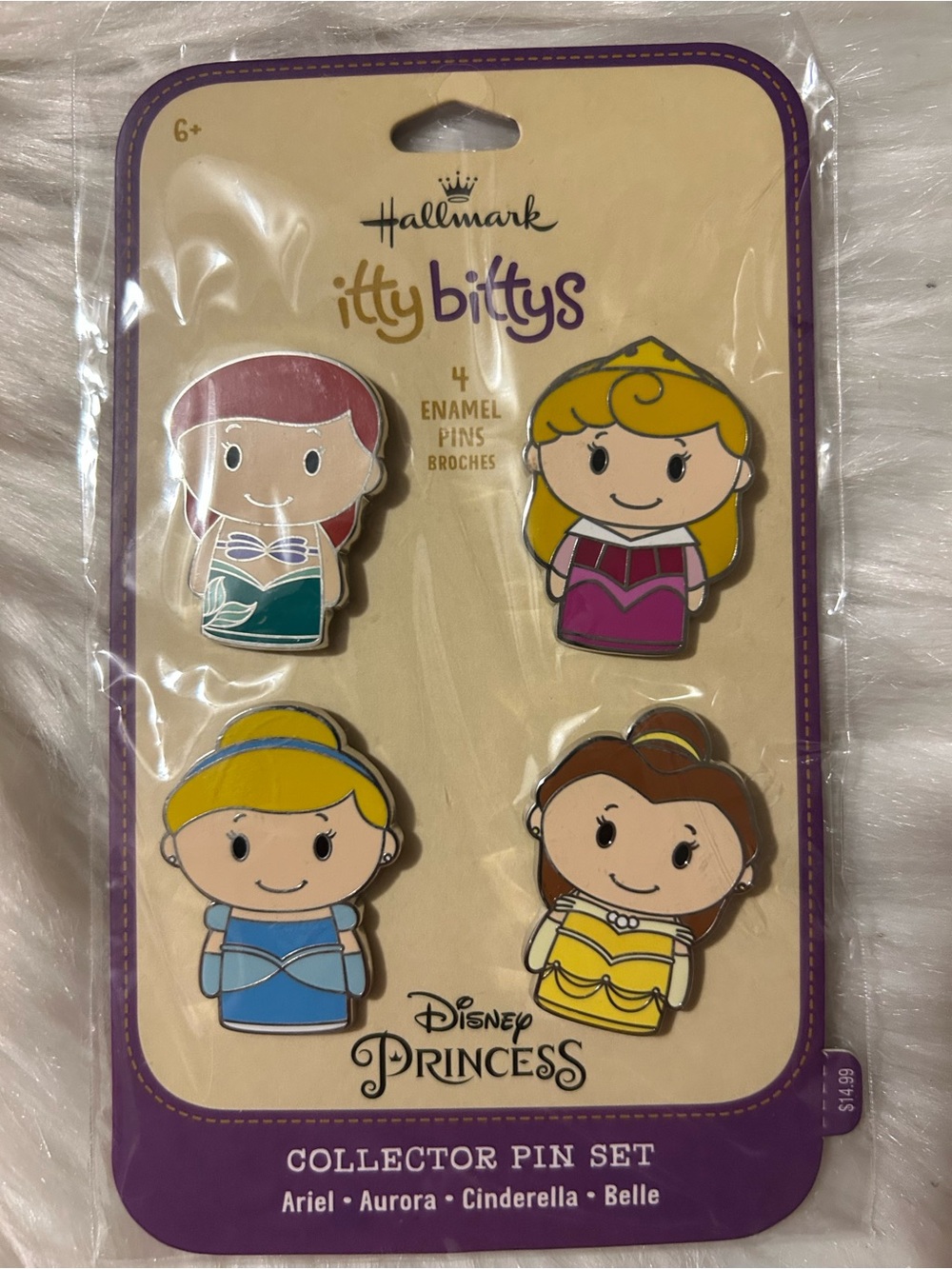 Hallmark itty bittys Disney Princess Pin Set - Purple, Blue, Yellow, Teal